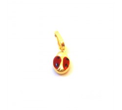 CIONDOLO PORTAFORTUNA MINI COCCINELLA IN ORO GIALLO 18 KT + COLLANA LACCIO IN OMAGGIO