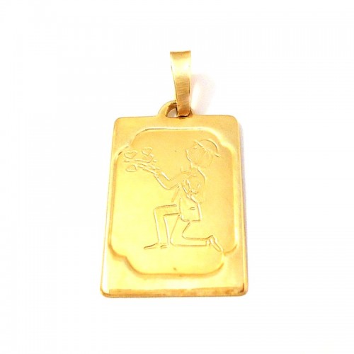 CIONDOLO MEDAGLIETTA IN ORO GIALLO 18 KT