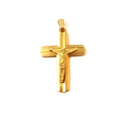 CIONDOLO CROCIFSSO IN ORO GIALLO 18 KT + COLLANA IN OMAGGIO