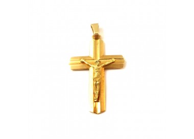 CIONDOLO CROCIFSSO IN ORO GIALLO 18 KT + COLLANA IN OMAGGIO