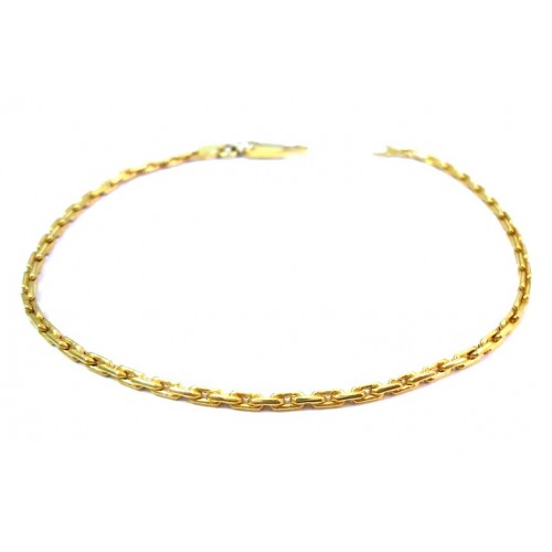 BRACCIALE CATENA UNISEX IN ORO GIALLO 18 KT CON ZIRCONE SU CHIUSURA