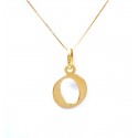 COLLANA UNISEX IN ORO GIALLO 18 KT CON LETTERA INIZIALE O