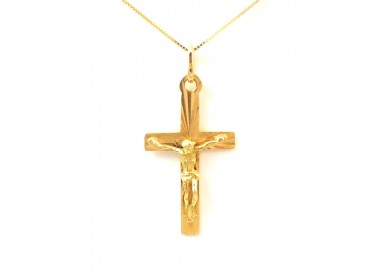 COLLANA CON CROCIFISSO IN ORO GIALLO 18 KT
