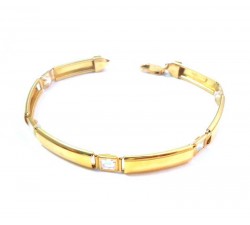BRACCIALE IN ORO GIALLO 18 KT CON ZIRCONI BIANCHI