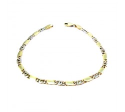 BRACCIALE DA UOMO CATENA IN ORO GIALLO E BIANCO 18 KT