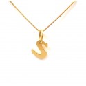 COLLANA UNISEX IN ORO GIALLO 18 KT CON LETTERA INIZIALE S
