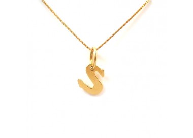 COLLANA UNISEX IN ORO GIALLO 18 KT CON LETTERA INIZIALE S