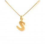 COLLANA UNISEX IN ORO GIALLO 18 KT CON LETTERA INIZIALE S