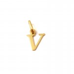 CIONDOLO LETTERA V IN ORO GIALLO 18 KT + COLLANA IN OMAGGIO iniziale lettera