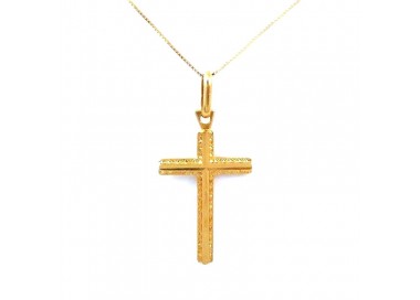 COLLANA CON CROCE IN ORO GIALLO 18 KT