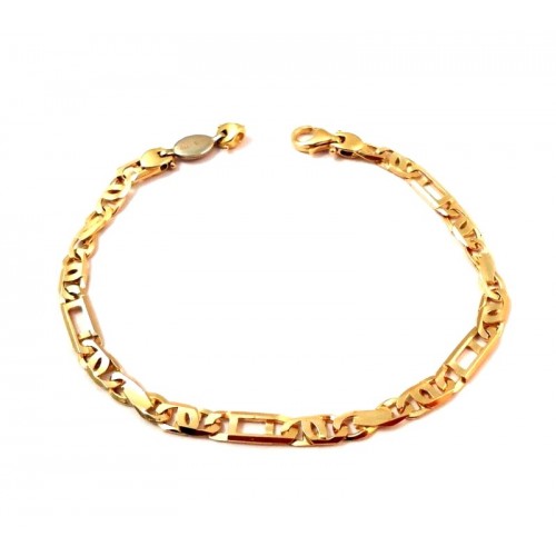 BRACCIALE CATENA DA UOMO IN ORO GIALLO 18 KT