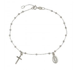 BRACCIALE ROSARIO UNISEX IN ORO BIANCO 18 KT LUCIDO