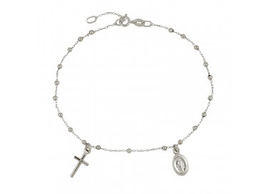 BRACCIALE ROSARIO UNISEX IN ORO BIANCO 18 KT LUCIDO