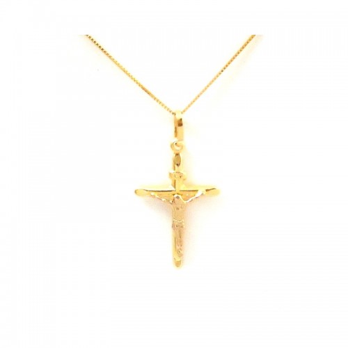 COLLANA IN ORO GIALLO18 KT CON CROCIFISSO