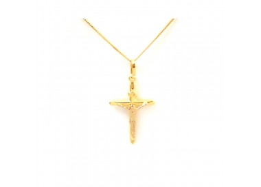 COLLANA IN ORO GIALLO 18 KT CON CROCIFISSO