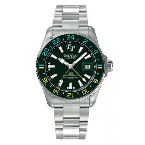 OROLOGIO PAUL PICOT UOMO PAUL MARINER 5 COSC GMT 4353SG VERDE