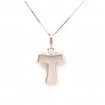 COLLANA IN ORO BIANCO 18 KT CON TAU LUCIDO