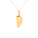 COLLANA UNISEX IN ORO GIALLO 18 KT CON MEZZO CUORE