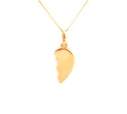 COLLANA UNISEX IN ORO GIALLO 18 KT CON MEZZO CUORE