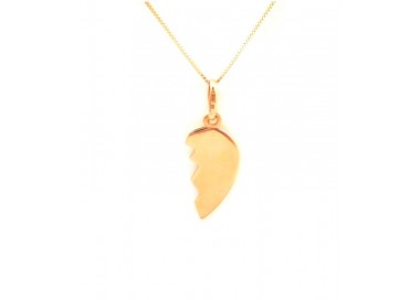 COLLANA IN ORO GIALLO 18 KT CON MEZZO CUORE