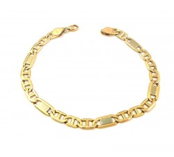 BRACCIALE DA UOMO IN ORO GIALLO E BIANCO 18 KT MODELLO CATENA 