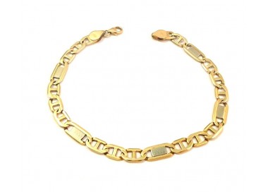 BRACCIALE DA UOMO IN ORO GIALLO E BIANCO 18 KT MODELLO CATENA