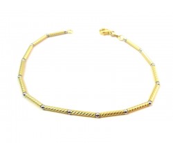 BRACCIALE SFERE IN ORO GIALLO E BANCO 18 KT UNISEX