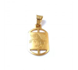 CIONDOLO TORO SEGNO ZODIACALE ORO GIALLO + COLLANA LACCIO IN OMAGGIO