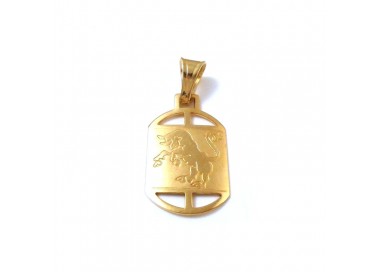 CIONDOLO TORO SEGNO ZODIACALE ORO GIALLO + COLLANA LACCIO IN OMAGGIO