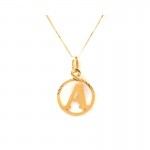 COLLANA CON CIONDOLO LETTERA A INIZIALE IN ORO GIALLO 18 KT