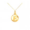 COLLANA CON CIONDOLO LETTERA E INIZIALE IN ORO GIALLO 18 KT