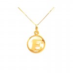 COLLANA CON CIONDOLO LETTERA E INIZIALE IN ORO GIALLO 18 KT