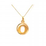 COLLANA CON CIONDOLO LETTERA O INIZIALE IN ORO GIALLO 18 KT