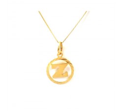 COLLANA CON CIONDOLO LETTERA Z INIZIALE IN ORO GIALLO 18 KT