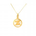 COLLANA CON CIONDOLO LETTERA Z INIZIALE IN ORO GIALLO 18 KT