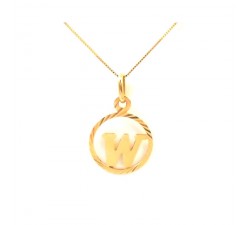 COLLANA CON CIONDOLO LETTERA W INIZIALE IN ORO GIALLO 18 KT