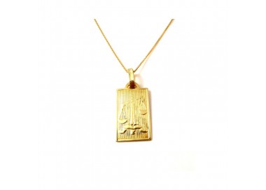 COLLANA CON SEGNO ZODIACALE BILANCIA IN ORO GIALLO 18 KT