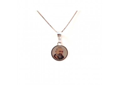 COLLANA CIONDOLO SAN PIOIN ORO BIANCO 18 KT