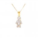 COLLANA DA DONNA IN ORO GIALLO 18 KT BEBE' MASCHIETTO CON ZIRCONI BIANCHI