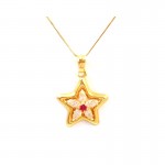 COLLANA DA DONNA IN ORO GIALLO 18 KT CON STELLA E ZIRCONI 