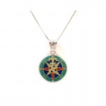 COLLANA DA UOMO IN ORO BIANCO 18 KT CON ROSA DEI VENTI