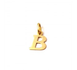 CIONDOLO LETTERA B IN ORO GIALLO 18 KT + COLLANA LACCIO OMAGGIO