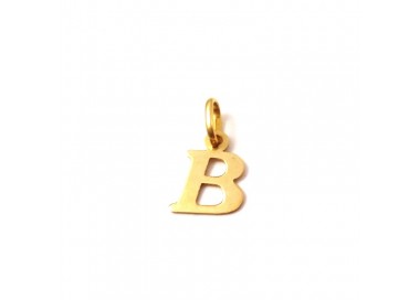 CIONDOLO LETTERA B IN ORO GIALLO 18 KT + COLLANA LACCIO OMAGGIO