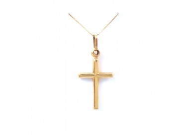 COLLANA VENEZIANA CON CROCE IN ORO GIALLO 18 KT