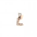 CIONDOLO LETTERA L IN ORO BIANCO CON ZIRCONI + COLLANA IN OMAGGIO