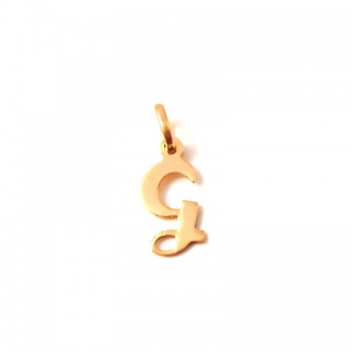 CIONDOLO LETTERA G IN ORO GIALLO 18 KT + COLLANA LACCIO IN OMAGGIO