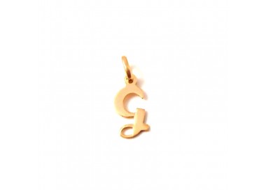 CIONDOLO LETTERA G IN ORO GIALLO 18 KT + COLLANA LACCIO IN OMAGGIO