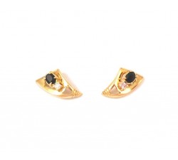 ORECCHINI IN ORO GIALLO 18 KT CON ONICE E ZIRCONE BIANCO