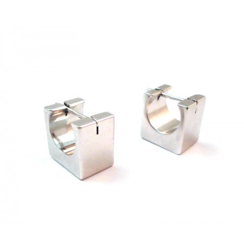 ORECCHINI CUBO IN ORO BIANCO 18 KT 