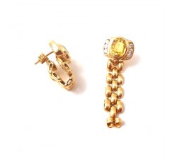 ORECCHINI IN ORO GIALLO 18 KT CON ZIRCONI